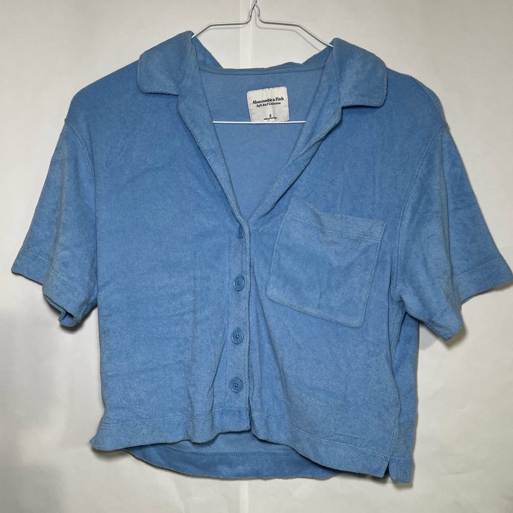 Abercrombie & Fitch Cover Up Soft Terry Cloth Lounge Set Light Blue Sz S